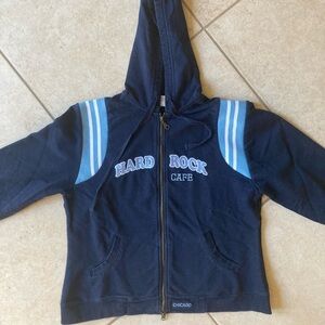 Vintage Hard Rock Cafe Dark Blue Zip up Hoodie